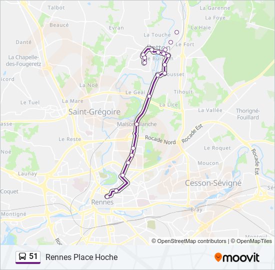 Mapa de 51 de autobús