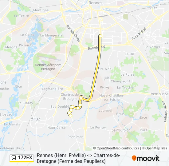172EX Bus Line Map