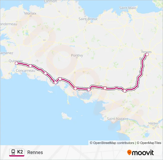 K2 Train Line Map
