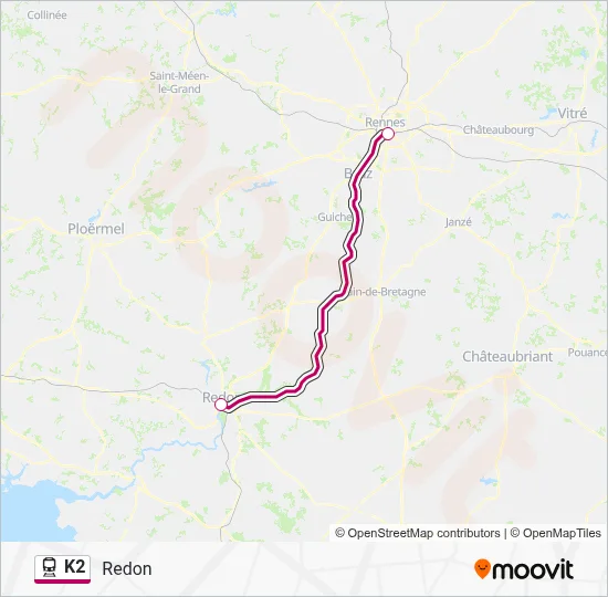 K2 Train Line Map