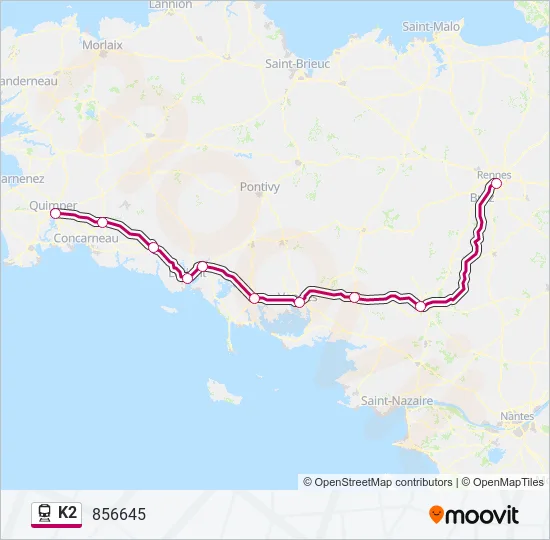 K2 Train Line Map