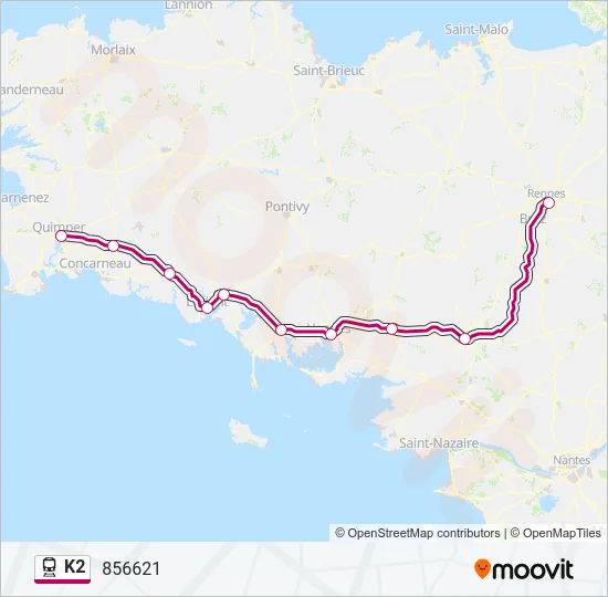 K2 Train Line Map
