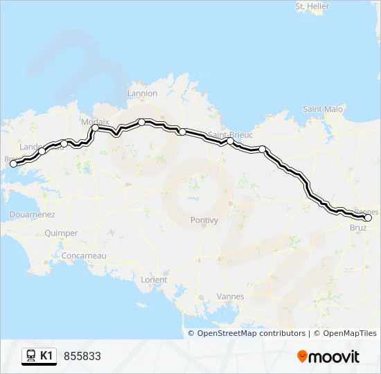 K1 Train Line Map