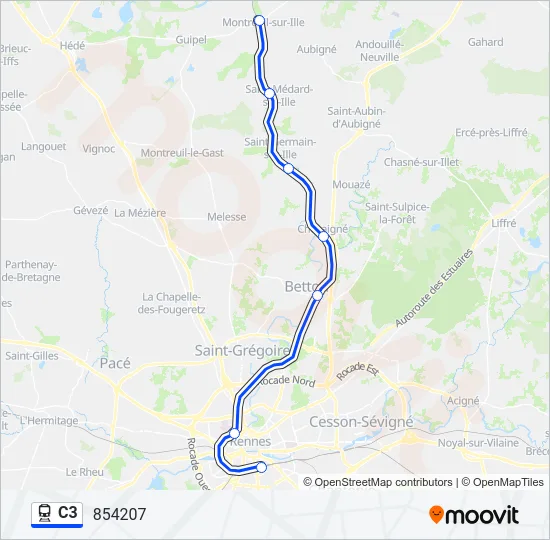 C3 Train Line Map