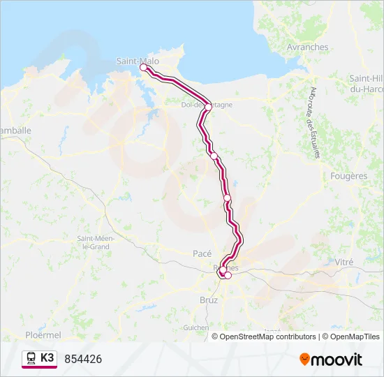 K3 Train Line Map
