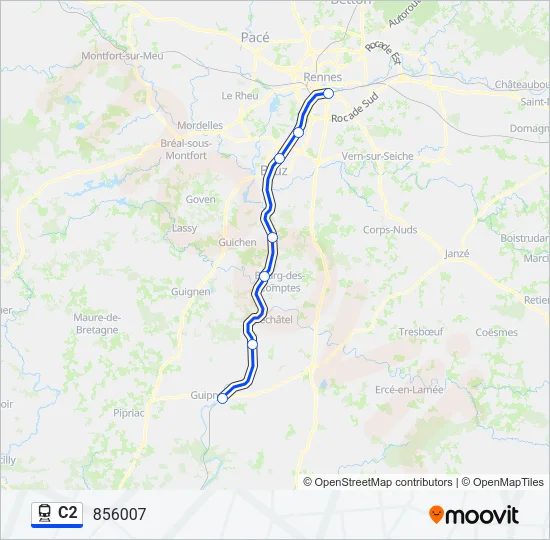 C2 Train Line Map