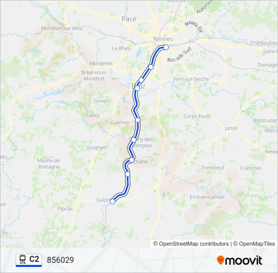 C2 Train Line Map