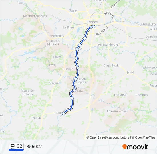 C2 Train Line Map