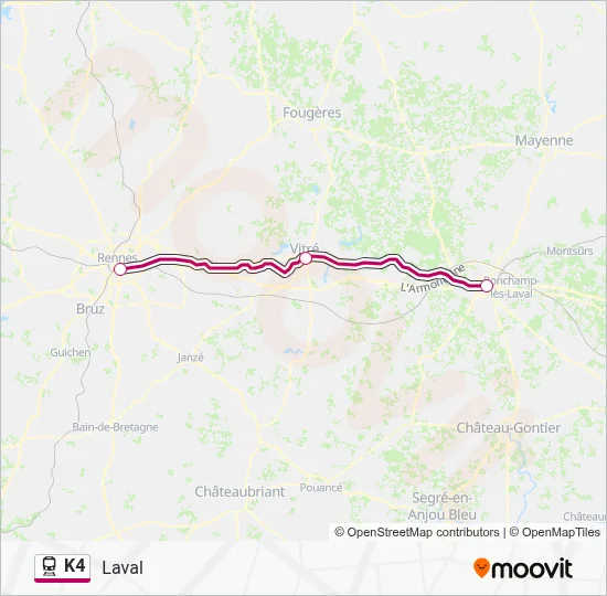K4 Train Line Map
