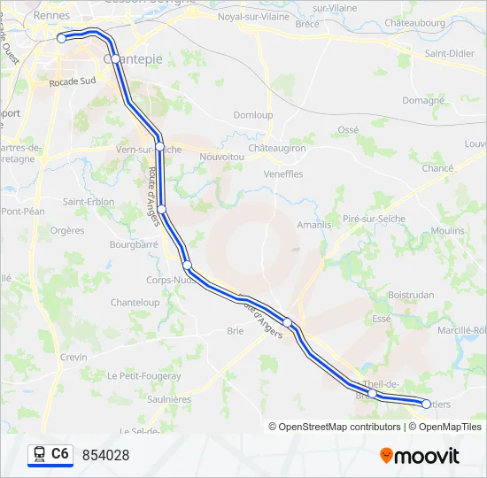 C6 Train Line Map