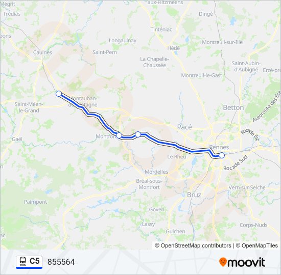 Plan de la ligne C5 de train