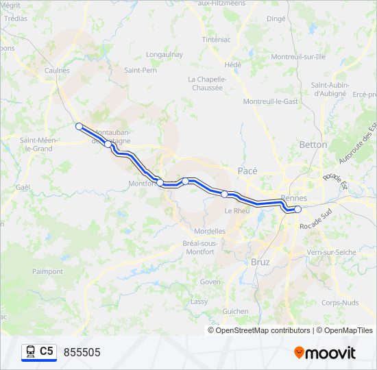 Plan de la ligne C5 de train