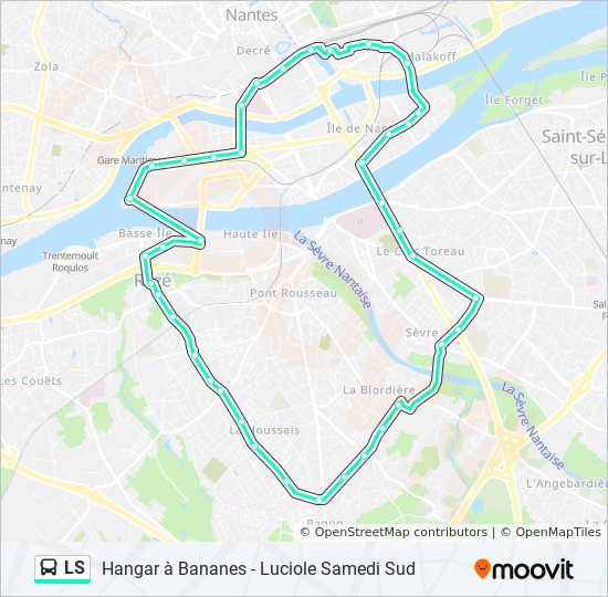 Plan de la ligne LS de bus