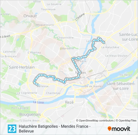 23 Bus Line Map