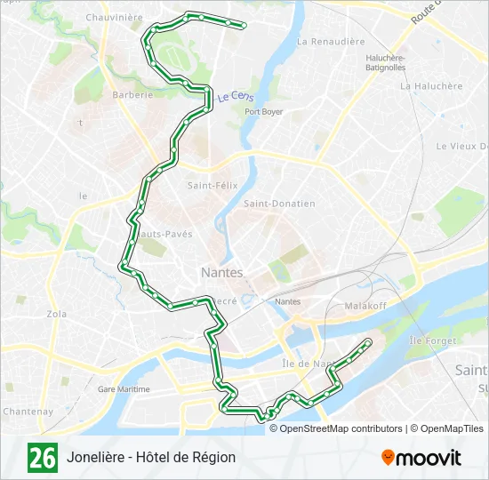 26 Bus Line Map