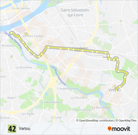 Plan de la ligne 42 de bus