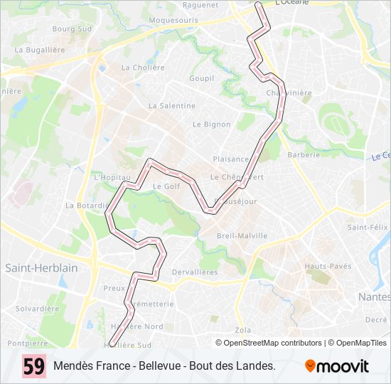 Mapa de 59 de autobús