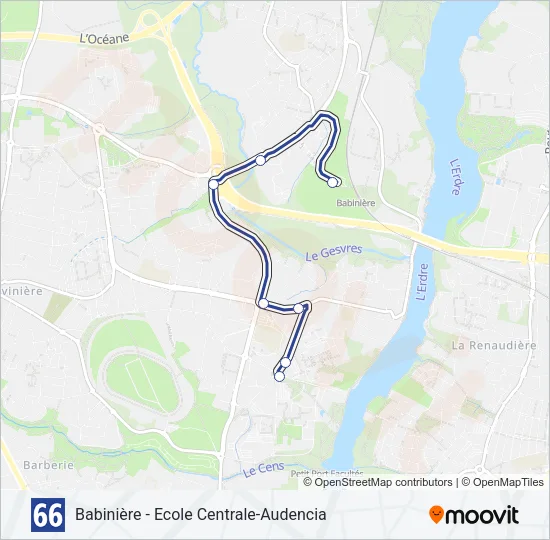 66 Bus Line Map