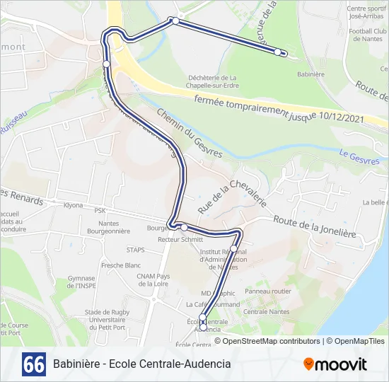 66 Bus Line Map