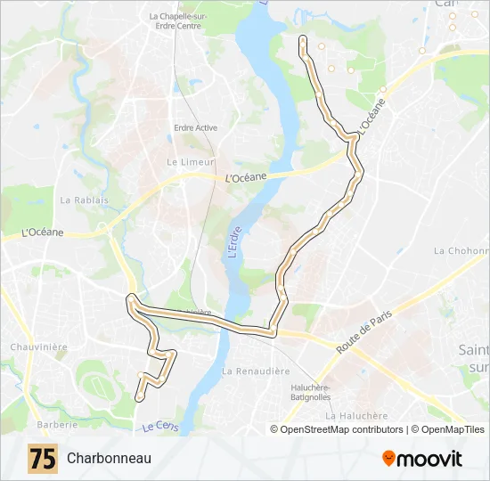 75 Bus Line Map
