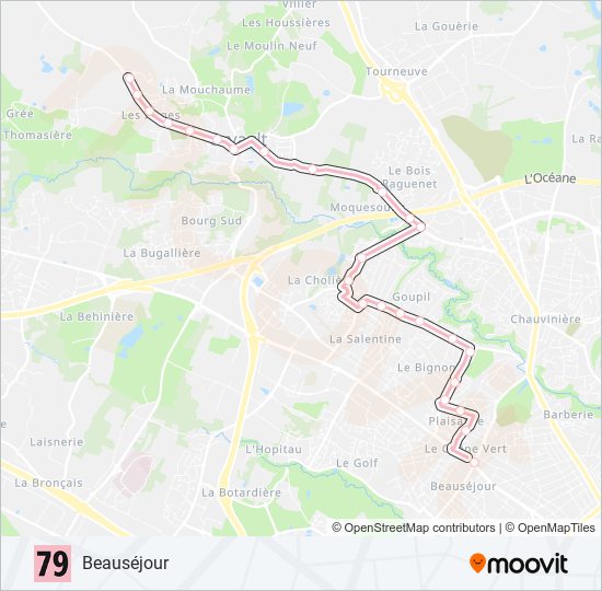 Plan de la ligne 79 de bus