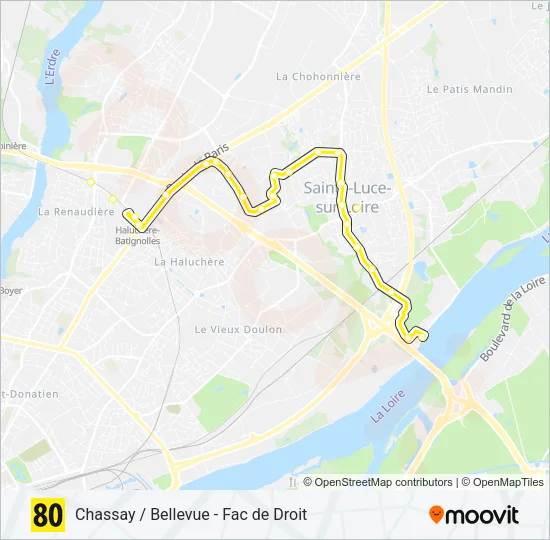 80 Bus Line Map