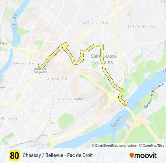 80 Bus Line Map