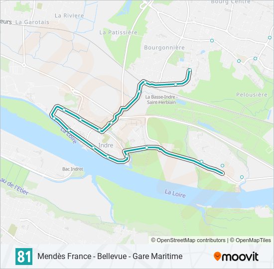 Plan de la ligne 81 de bus