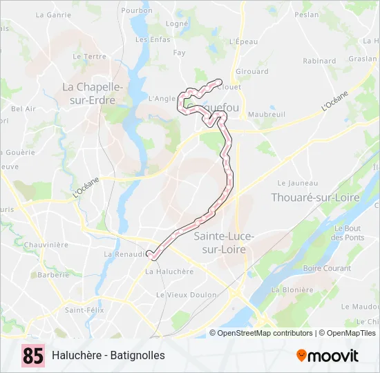 85 Bus Line Map