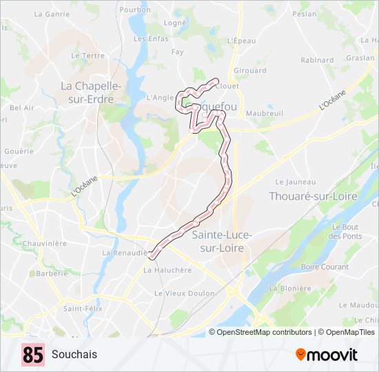 Plan de la ligne 85 de bus