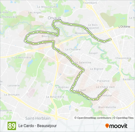 89 Bus Line Map