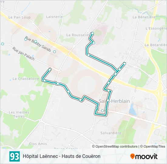 93 Bus Line Map