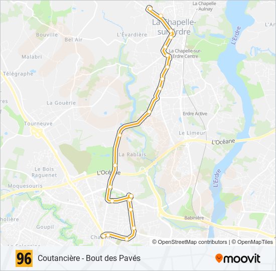 Mapa de 96 de autobús