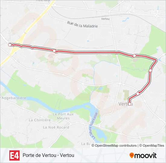 E4 Bus Line Map
