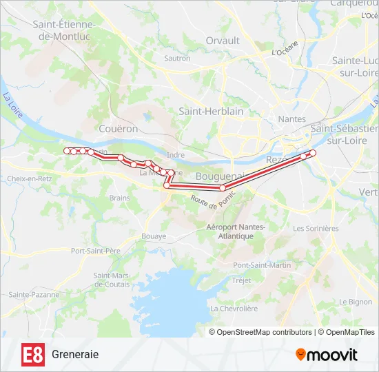 E8 Bus Line Map