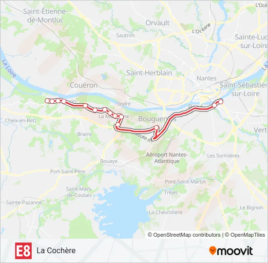 E8 Bus Line Map
