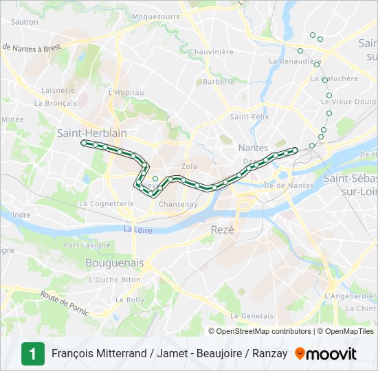 1 light rail Line Map