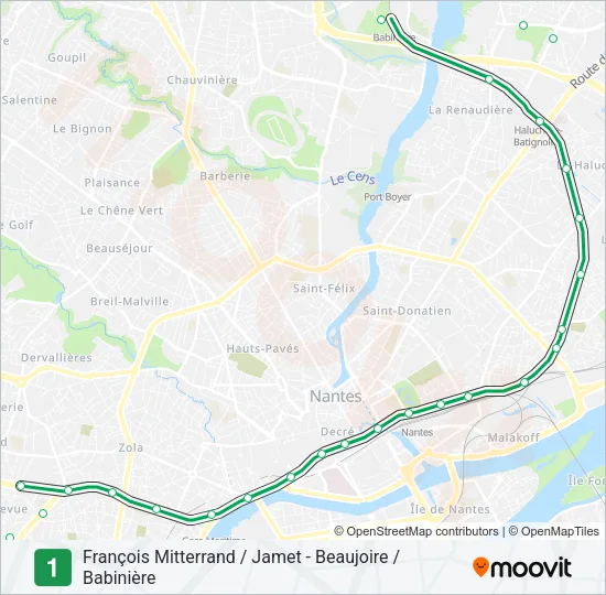 1 Light Rail Line Map