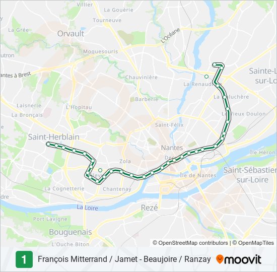 Plan de la ligne 1 de Light Rail