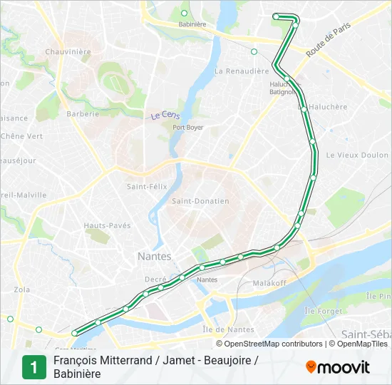 1 Light Rail Line Map