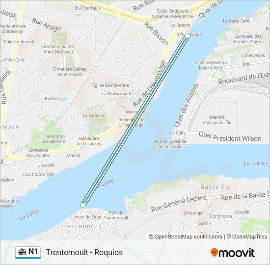 N1 Ferry Line Map