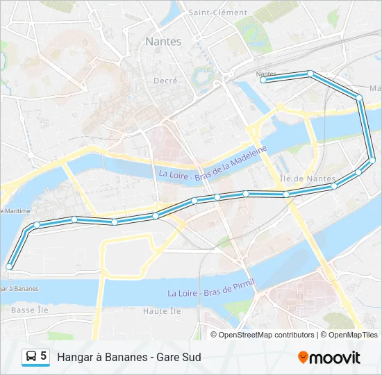 5 Bus Line Map