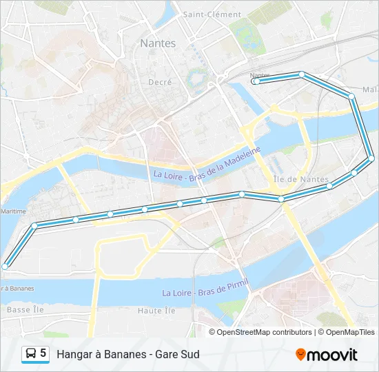 5 Bus Line Map
