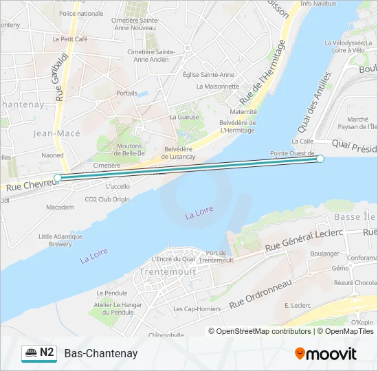 N2 Ferry Line Map