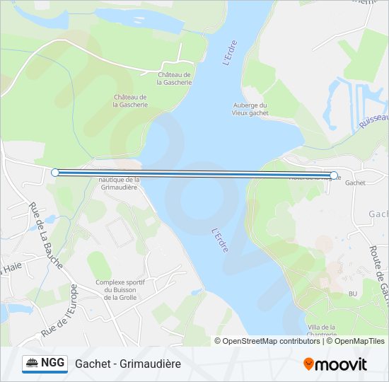 Plan de la ligne NGG de ferry