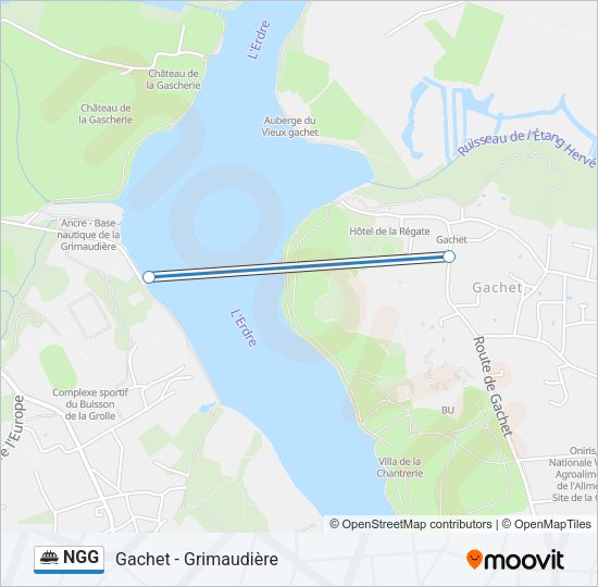 Plan de la ligne NGG de ferry