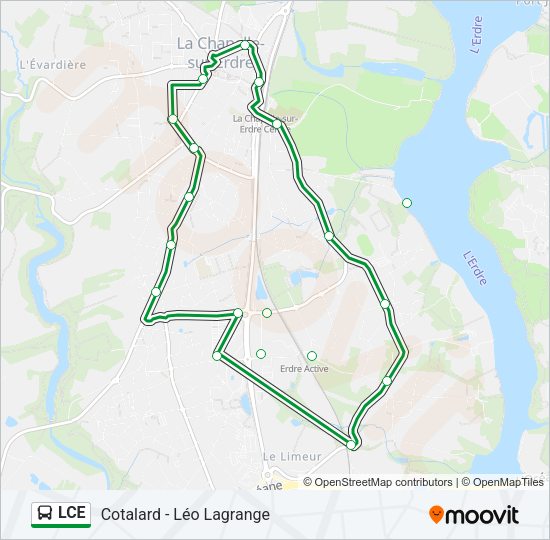 Plan de la ligne LCE de bus