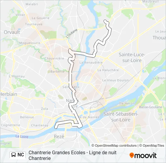 NC Bus Line Map