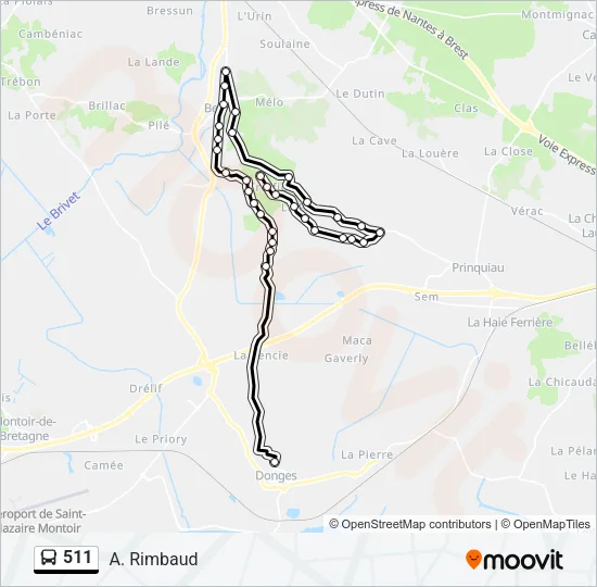 511 Bus Line Map
