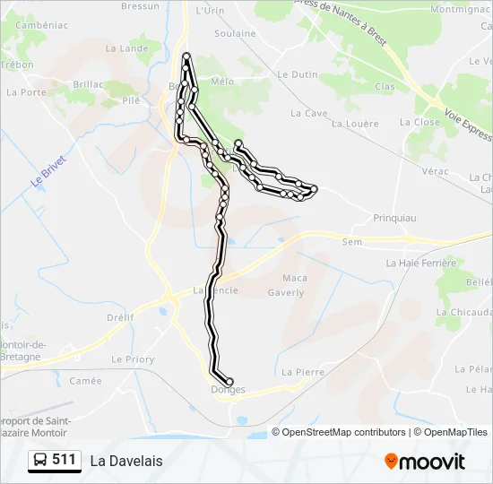 511 Bus Line Map